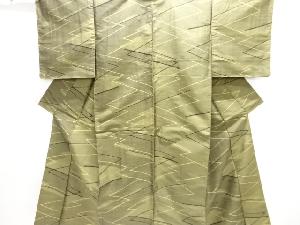 アンティーク　幾何学模様織り出し手織り紬着物